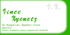 vince nyemetz business card